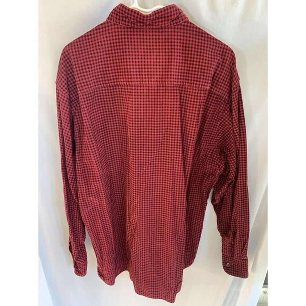 Mens XL woolrich John rich & bros  black‎ & red heritage check cotton flannel - Picture 3 of 7